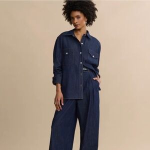 NWT JENNI KAYNE Colt Shirt Dark Denim XXS